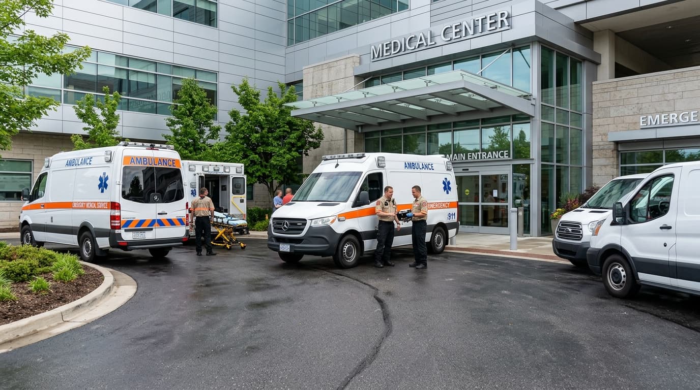 Emergency medical transport and healthcare logistics coordination